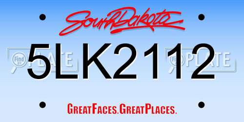 5LK2112 South Dakota License Plate