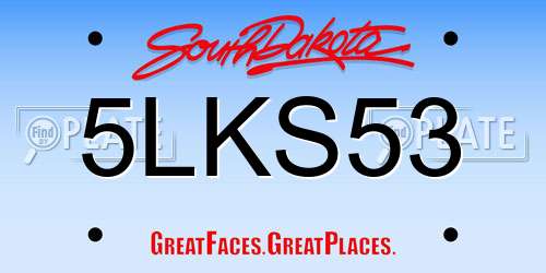 5LKS53 South Dakota License Plate