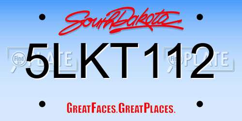 5LKT112 South Dakota License Plate