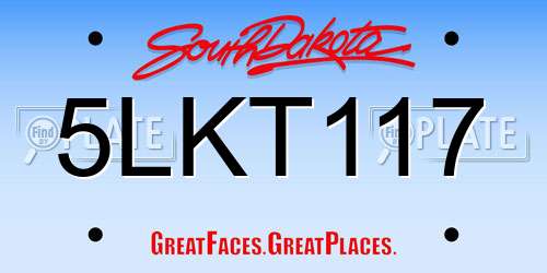5LKT117 South Dakota License Plate