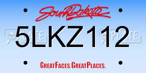 5LKZ112 South Dakota License Plate