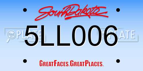 5LL006 South Dakota License Plate