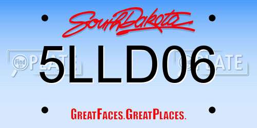 5LLD06 South Dakota License Plate