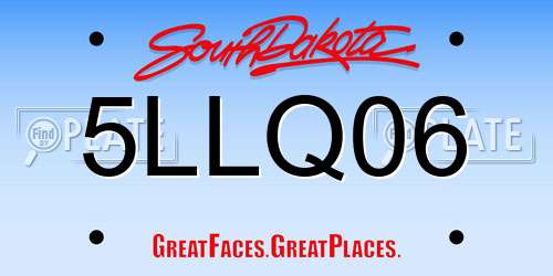 5LLQ06 South Dakota License Plate