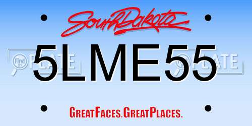 5LME55 South Dakota License Plate