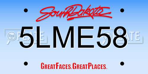 5LME58 South Dakota License Plate