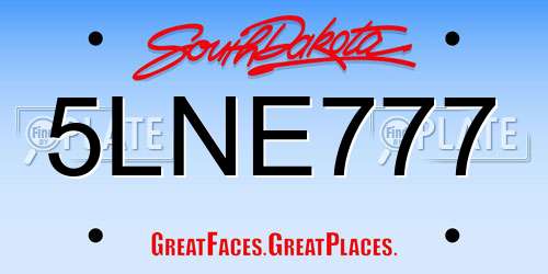 5LNE777 South Dakota License Plate