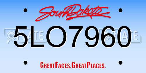 5LO7960 South Dakota License Plate