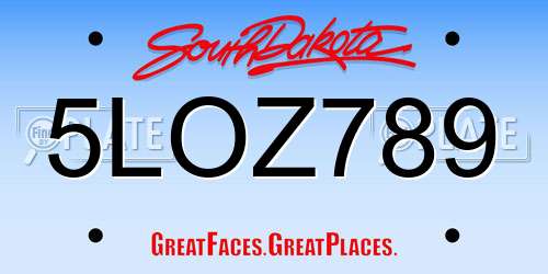 5LOZ789 South Dakota License Plate