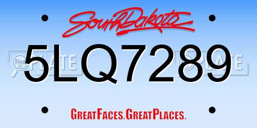 5LQ7289 South Dakota License Plate