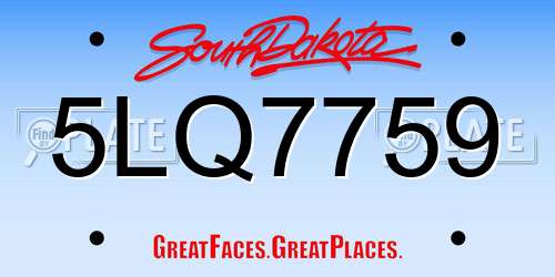5LQ7759 South Dakota License Plate