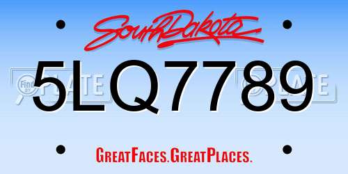 5LQ7789 South Dakota License Plate