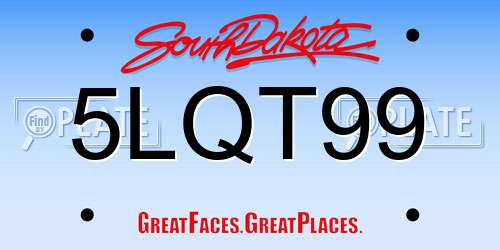 5LQT99 South Dakota License Plate