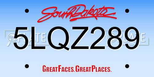 5LQZ289 South Dakota License Plate