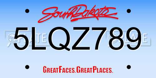 5LQZ789 South Dakota License Plate