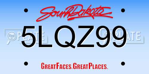 5LQZ99 South Dakota License Plate