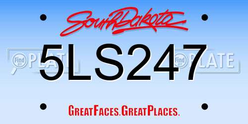 5LS247 South Dakota License Plate