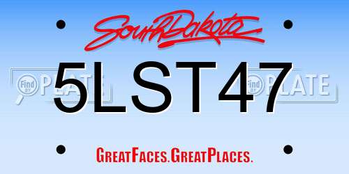 5LST47 South Dakota License Plate