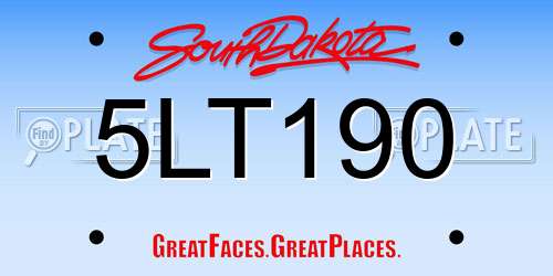 5LT190 South Dakota License Plate