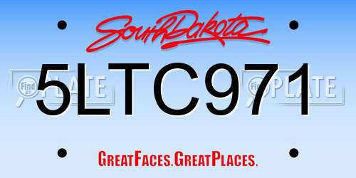 5LTC971 South Dakota License Plate