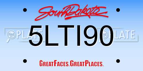 5LTI90 South Dakota License Plate
