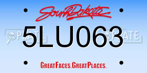 5LU063 South Dakota License Plate