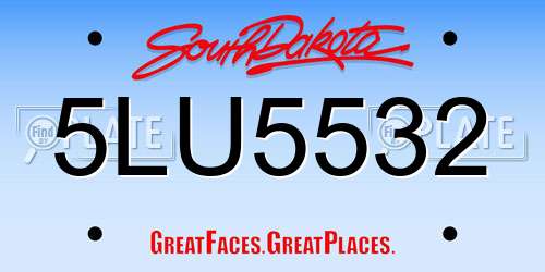 5LU5532 South Dakota License Plate