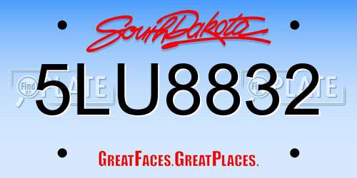 5LU8832 South Dakota License Plate