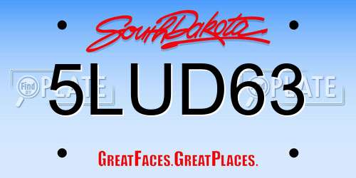 5LUD63 South Dakota License Plate