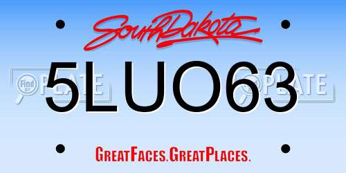 5LUO63 South Dakota License Plate