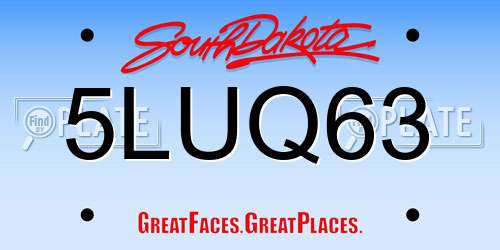 5LUQ63 South Dakota License Plate