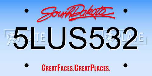 5LUS532 South Dakota License Plate