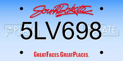 5LV698 South Dakota License Plate