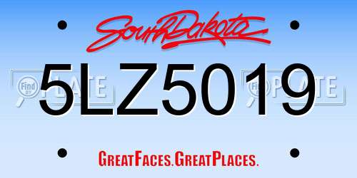 5LZ5019 South Dakota License Plate