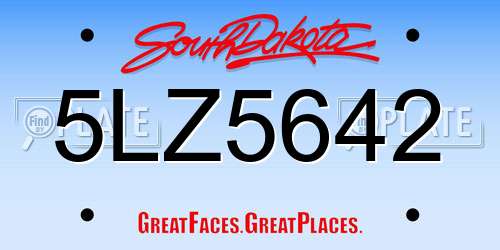 5LZ5642 South Dakota License Plate
