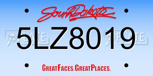 5LZ8019 South Dakota License Plate