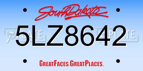 5LZ8642 South Dakota License Plate