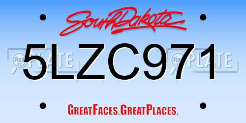 5LZC971 South Dakota License Plate