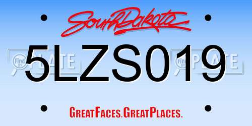 5LZS019 South Dakota License Plate