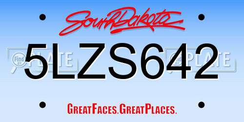 5LZS642 South Dakota License Plate