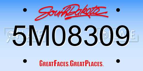 5M08309 South Dakota License Plate