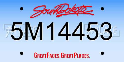 5M14453 South Dakota License Plate