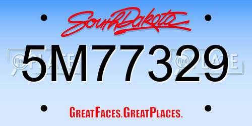 5M77329 South Dakota License Plate