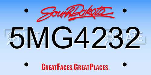 5MG4232 South Dakota License Plate