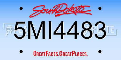 5MI4483 South Dakota License Plate