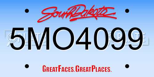 5MO4099 South Dakota License Plate