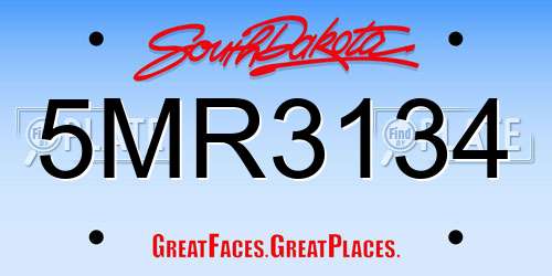 5MR3134 South Dakota License Plate