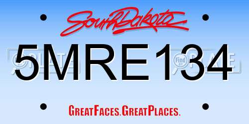 5MRE134 South Dakota License Plate