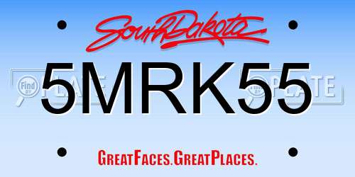 5MRK55 South Dakota License Plate