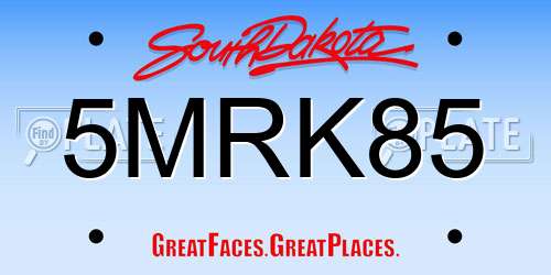 5MRK85 South Dakota License Plate